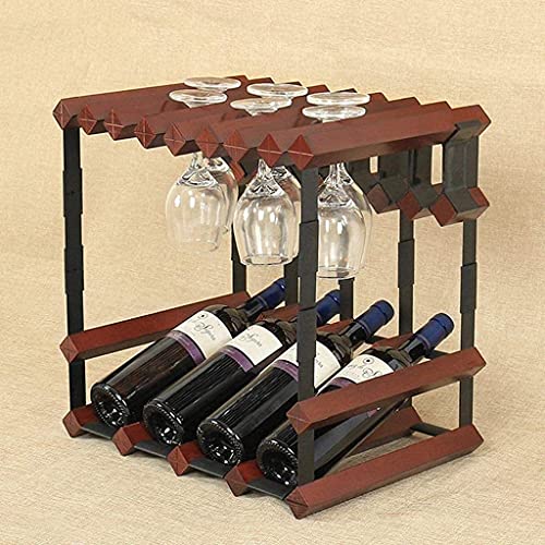 Soporte para botellas de vino LaseVe 4 botellas madera y metal miniatura 4