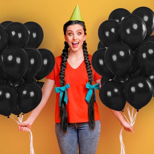 Image of Party Propz Black Balloons for decoration- 25 Pcs Black balloons for Birthday Decoration Items | Balloons for Birthday | black theme birthday decoration | birthday decoration items (latex)