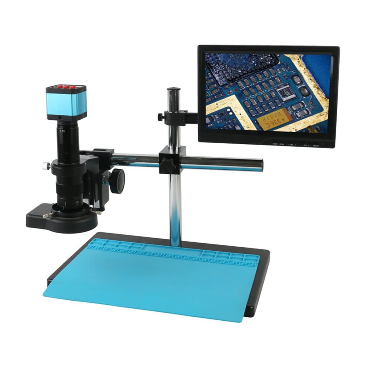 ZTBH Zestaw akcesoriów do mikroskopu elektronicznego 1 8MP HDMI Przemysłowy Mikroskop elektroniczny, 18 0X 300x C-Mount Obiektyw mikroskopu (Kolor: Zestaw, Rozszerzenie: 180X)