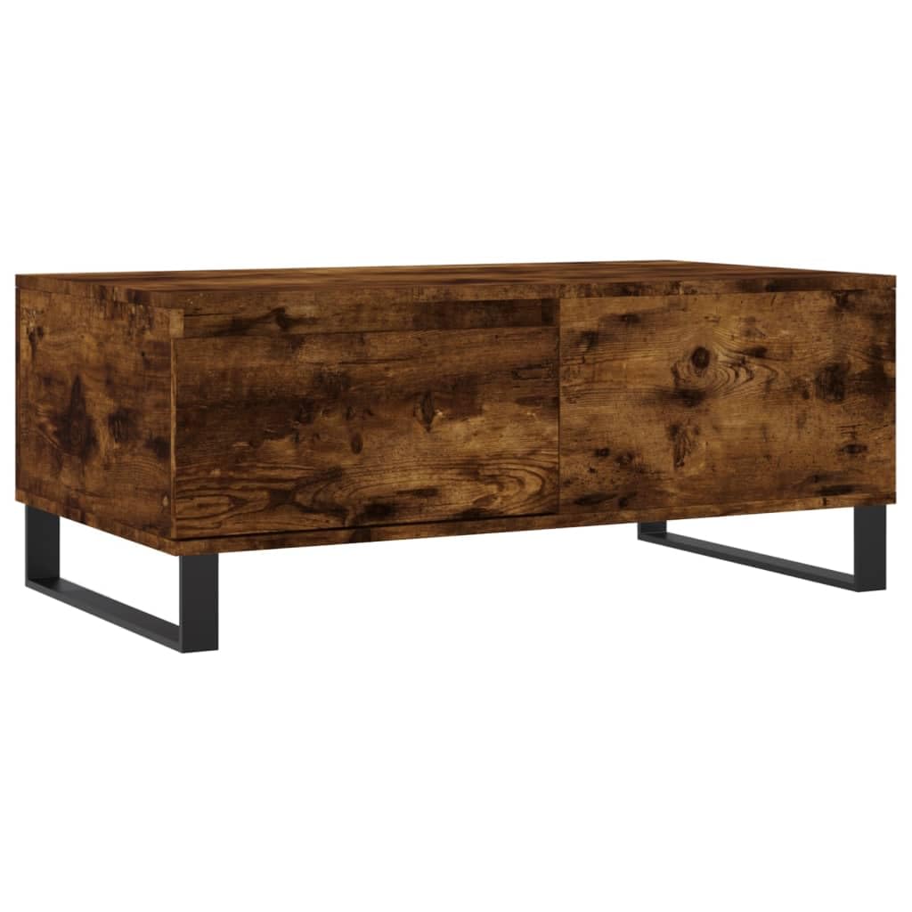 Homgoday Table basse chêne fumé 90 x 50 x 36,5 cm en bois d'ingénierie, table d'appoint pour salon, salle de réception d'invités, chambre à coucher et mobilier de bureau
