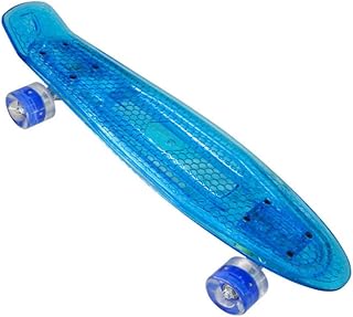 Sosoport 22 Placa De Peixe Brilhante Mini Scooter Pro Skate Infantil Skate Retrô Para Adolescentes Deck De Longboard 22 Polegadas Skate De Peixe Skate De Quatro Rodas Placa De Peixe LED