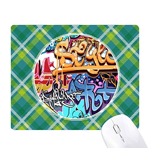 Tapis de souris grille pixel et peinture verte style pittoresque