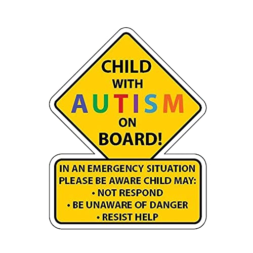 SDFLKAE Autocollant de voiture avec marque d'avertissement pour voiture Autisme à bord (enfant) Cover
