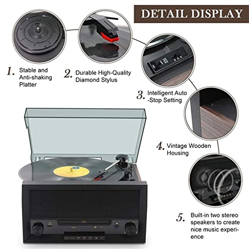 TAISK Tourne-Disque Vinyle rétro, Prise en Charge de la Lecture d’un Disque Vinyle 12/10/7 Pouces, Haut-parleurs stéréo… - Les Beatles, Paul McCartney, John Lennon, RIngo Starr, George Harrison TAISK Tourne-Disque Vinyle rétro, Prise en Charge de la Lecture d'un Disque Vinyle 12/10/7 Pouces, Haut-parleurs stéréo… – Image 7