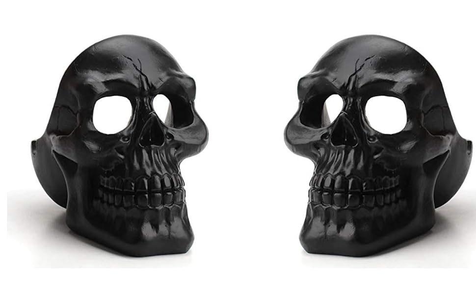 Dequera Resin Human Skull Ashtray Home Ornaments for Scary Halloween Decorations, Decorative Skulls, Skeletons Figurines for Bar Accessories, Smoking Room Decor for Smokers (Black) - Image 3 thumbnail