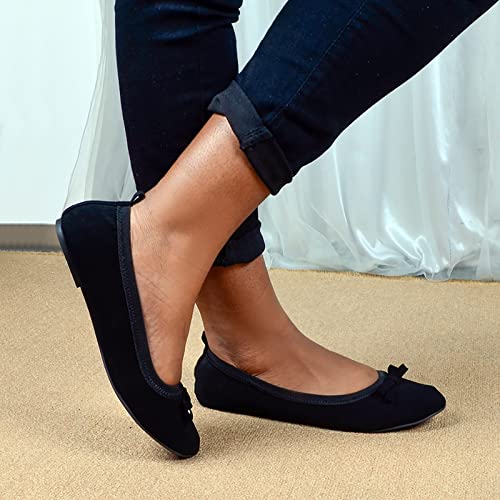 Women's Ballet Flats Loafer Portable Foldable Casual Flats for Women Bowknot Pointed Toe Comfortable Light Weight Slip On Dress Shoes Business Office Work Dance Mary Jane Shoes2
