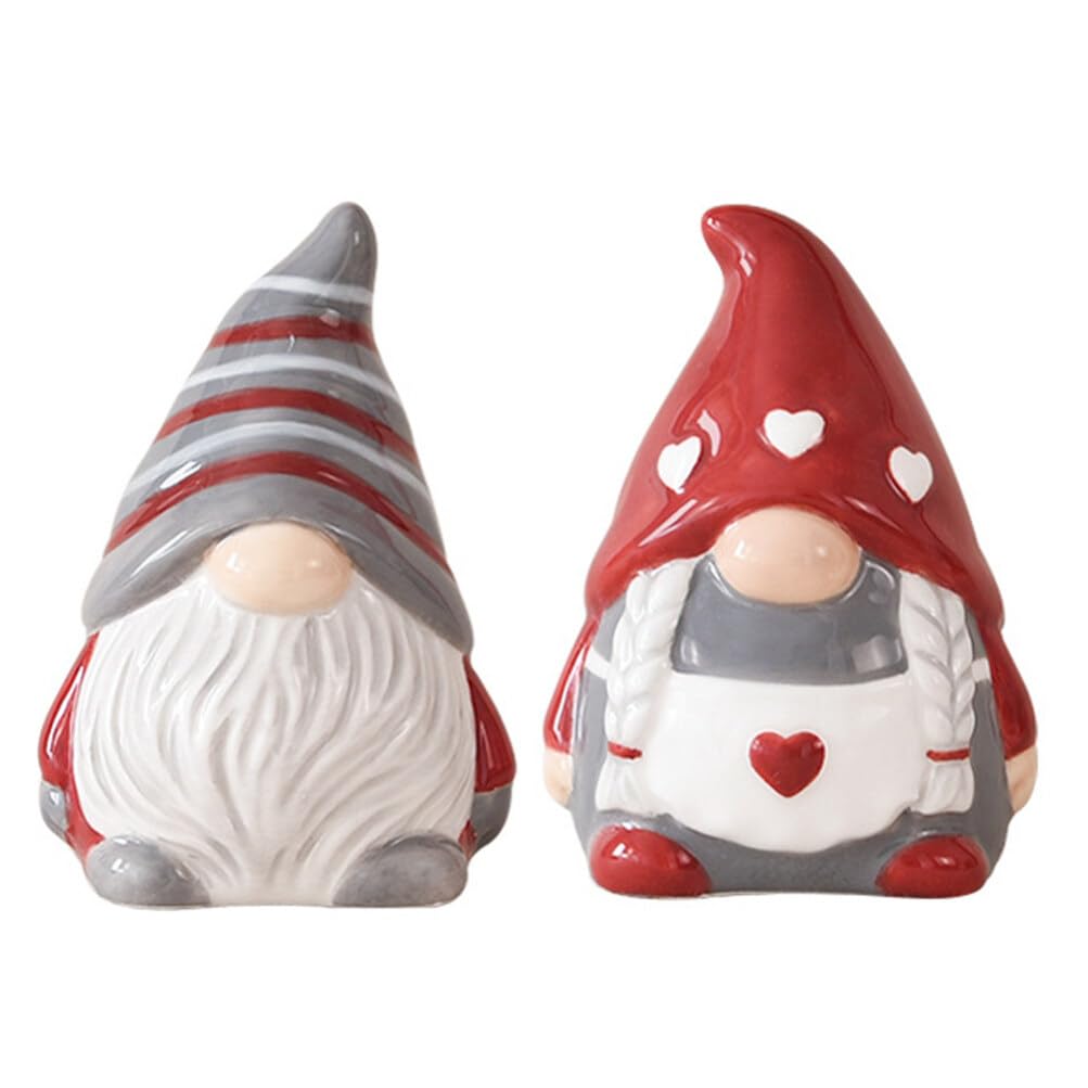 HOLIDYOYO 1Pair Gnome Ceramic Seasoning Bottle for Kitchen Decor Adorable Gnome Design Compact Spice Container Easy to Clean for Small Spaces