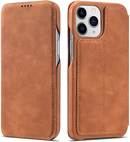 Funda de cuero iPhone 14 Pro con ranura para tarjetas y soporte antigolpes