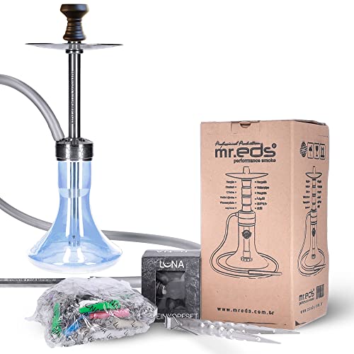 MR EDS E36 Junior Champion - Premium Shisha Wasserpfeife im Komplettset aus Edelstahl mit Silikonschlauch und Mundstück, inklusive 100 Hygienemundstücke (Babyblau) MR EDS E36 Junior Champion - Premium Shisha Wasserpfeife im Komplettset aus Edelstahl mit Silikonschlauch und Mundstück, inklusive 100 Hygienemundstücke (Babyblau)