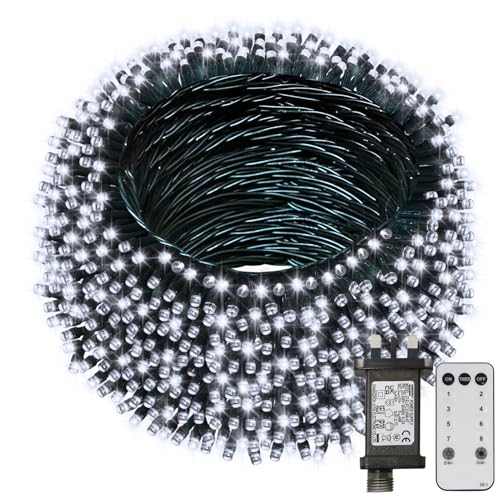 CCILAND Christmas Tree Lights Mains Powered, 40M 400 LED String Lights Outdoor with Remote Timer 8 Modes Fairy Lights Waterproof for Garden Patio Porch Party Decorations (Cool White)