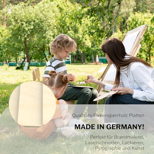 AUPROTEC 3x A3 Sperrholz-Platten Birke 8mm Multiplexplatten (297 mm x 420 mm) Bastel- und Laubsäge-Holzplatten Birke Massiv Multiplex Holz Industriequalität