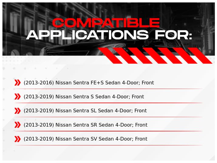 R1 Concepts Front Brake Kit For 2013-2016 Nissan Sentra FE+S Sedan; 2013-2019 Nissan Sentra S, SL, SR, SV Sedan| Drilled Slotted Brake Rotors| Ceramic Brake Pads and Rotors Kit|Hardware included - Image 3