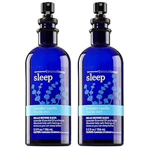 Bath & Body Works Aromatherapy Sleep Lavender Vanilla Pillow Mist, 5.3 Fl Oz, 2-Pack (Packaging May Vary)