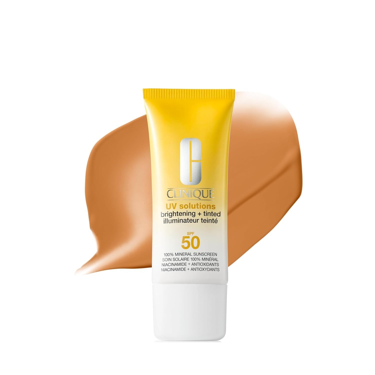 Clinique UV Solutions Brightening + Tinted Sunscreen for Face SPF 50 | Mineral Sunscreen with Niacinamide and Zinc Oxide, 40 ml