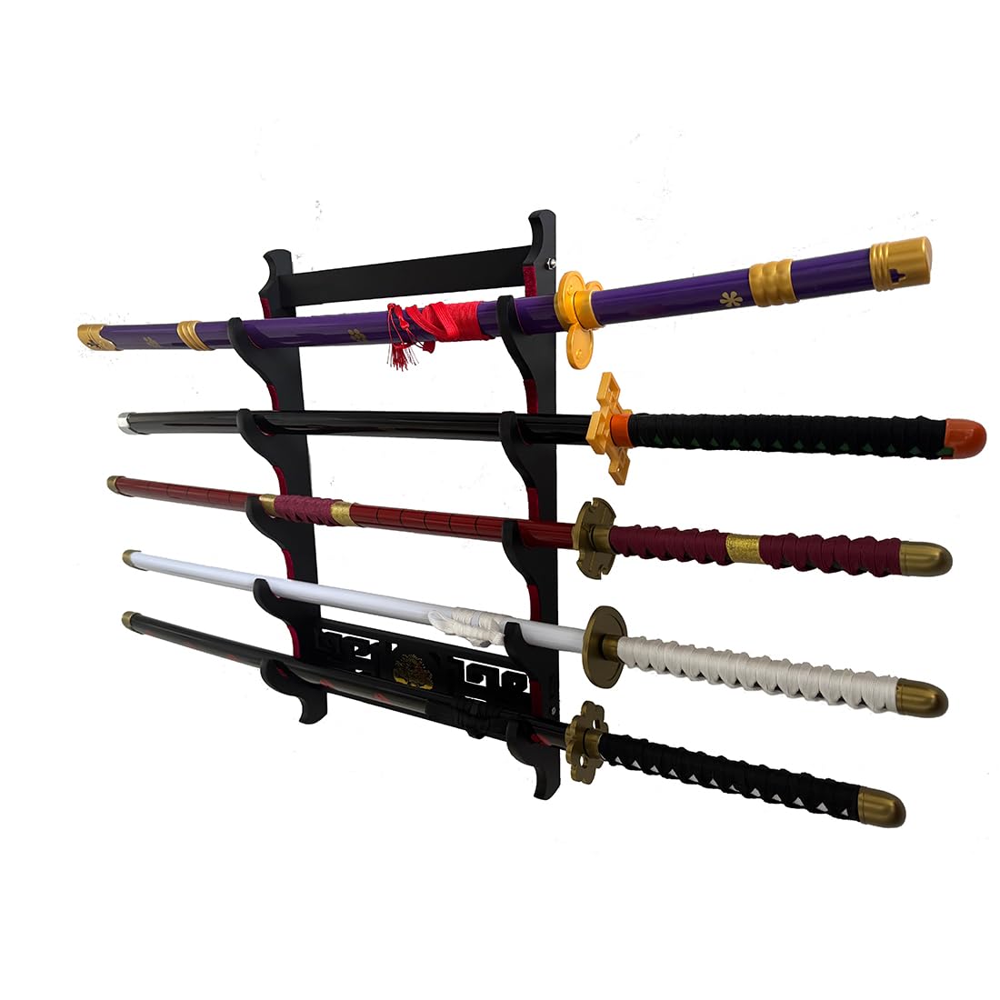 Schwert Wandhalterung Schwerthalter Display Stand Gepolstert Katana Wakizashi Genji und Samurai Schwerter Drachenmuster,5 Tier