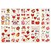 PRETYZOOM 20Pcs Saint Valentin Tatouages Temporaires Coeur Tatouage Autocollants Enfants Corps Autocollant Clown Faux Tatouages pour Garçons Filles Enfants Tatouages Fête de Noël Sac
