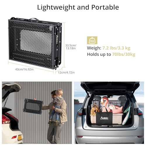 Anbte Folding Camping Table, Aluminum Camping Table Adjustable Height Max 70 cm Picnic Table with Mesh Desktop, Lightweight, Portable Handle For Outdoor Cooking BBQ Picnic, 88 cm x 40 cm, Black - Image 7