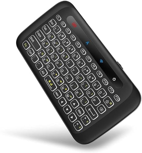 Image of Tobo Mini Wireless Keyboard,H20 Mini Keyboard with Touchpad,Backlit Small Wireless Keyboard,Full Size Touchpad,Handheld IR Remote Keyboard TD-600KM