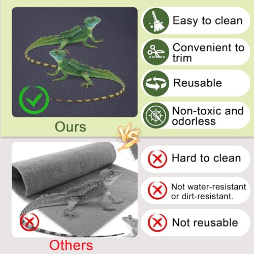 Leolio REPTILE TANK CARPET 17.7 X 40 Inch Bearded Dragon Tank Accessories thumb #2