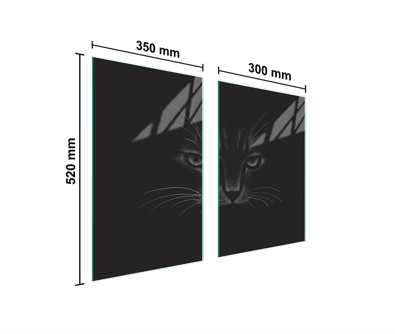 Placa protectora de vitrocerámica 65 x 52 cm 2 piezas cocina eléctrica universal para inducción protección contra salpicaduras tabla de cortar de vidrio templado, GATO