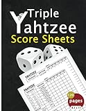  Triple Yahtzee Score Sheets: Triple Yahtzee Score Book, 120 Large Score Pads for Scorekeeping, Score Keeper Book, Score Card, Yahtzee Dice Game Score Sheets.