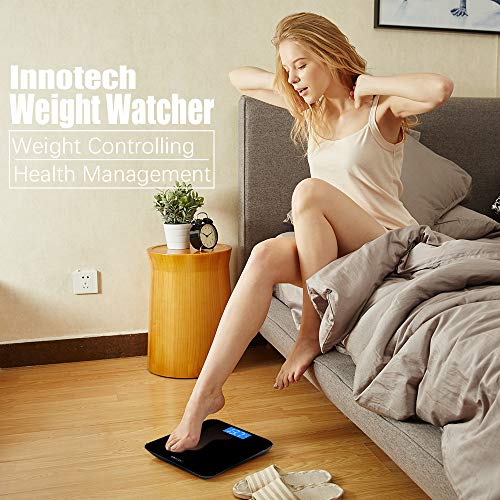 Innotech® Digital Bathroom Scale With Easy-To-Read Backlit Lcd (Black) #TOP5