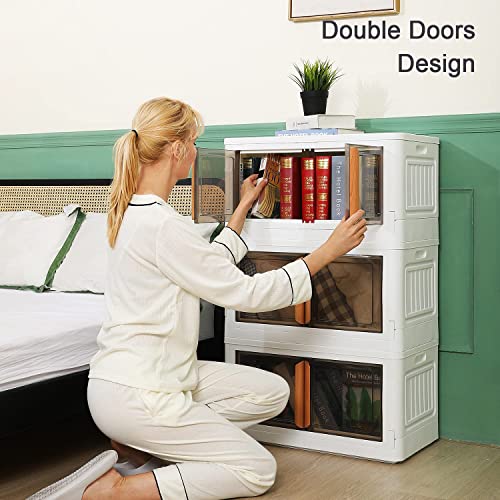 Storage Bins With Lids-20 Gal Plastic Storage Bins, 4 Packs Collapsible Storage Bins With Wheels, Closet Organizers And Storage With Doors, Stackable Storage Bins For Home, Office, Kitchen (Xl-4 Packs) #TOP4