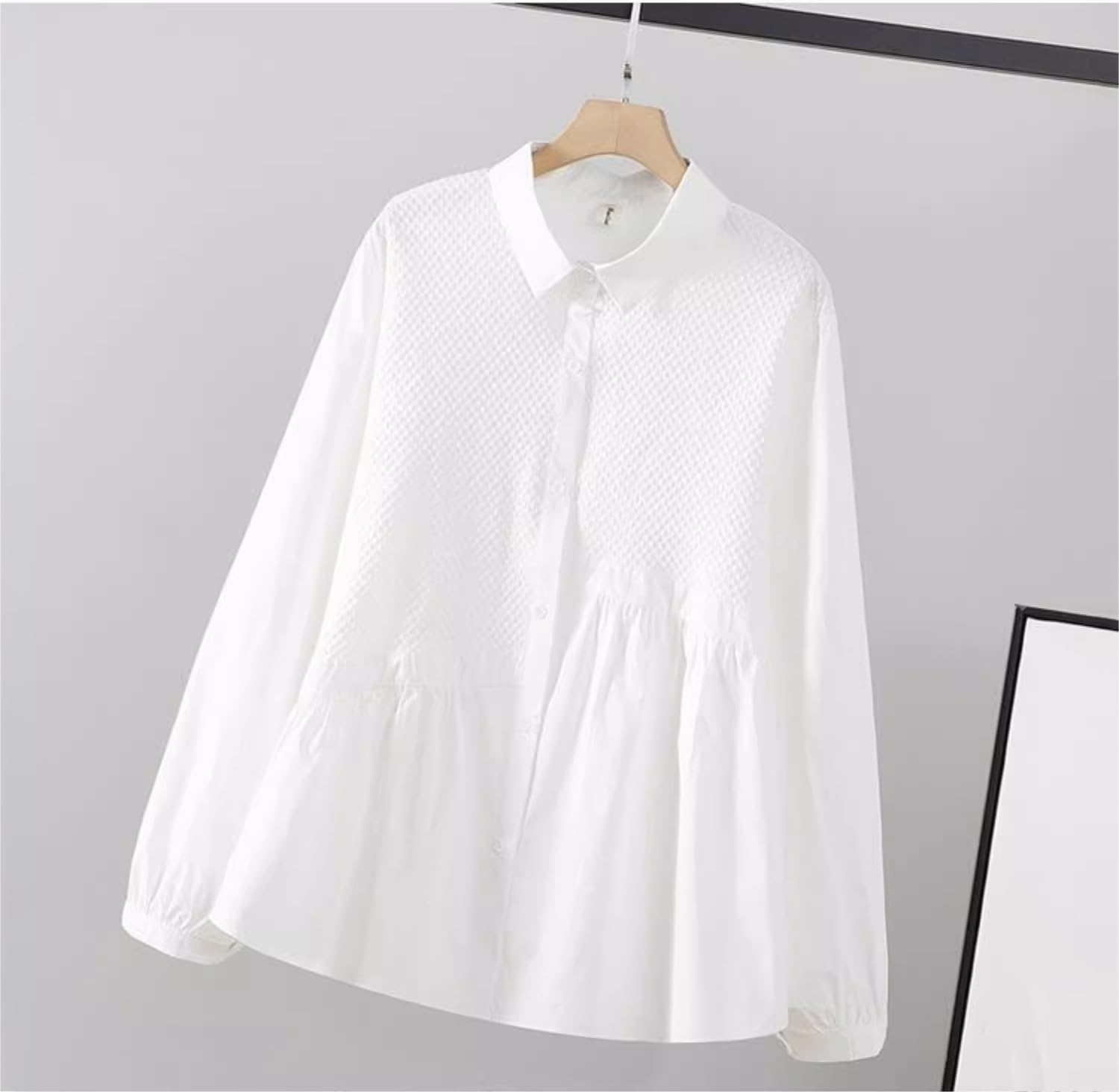 Large Size Womens Spring Clothing Shirt and Making Slimming Lantern Sleeves top