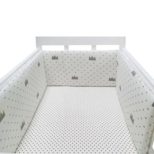 AZMAHT Chichoneras Cuna Parachoques Cuna Chichonera Acolchada De Cunas Protector Cuna Transpirable Protege Cuna Bebe Protectores para Cunas Y Camas De Bebé Chichonera Acolchada,N08,150×30cm
