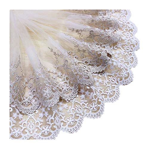 Tulle lace trim 5 yard champagne gold ivory gauze mesh embroidere…