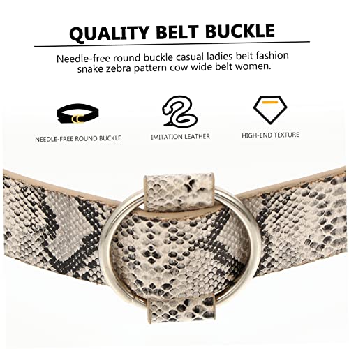 Casual Belt Zebra Print Imitation Leather Round Buckle Waistband Fashion Belt for Women4