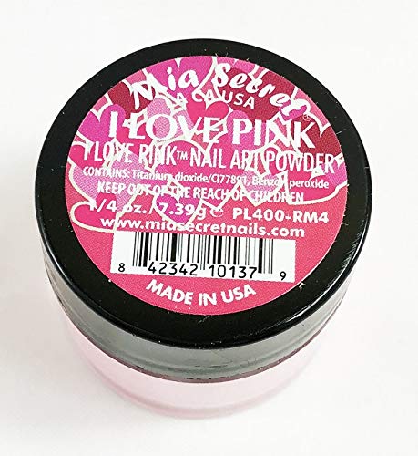 Mia Secret Nail Art Powder I LOVE PINK Collection - 0.25 oz (I Love Rosa)