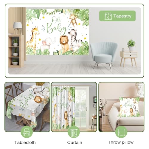 Mocsicka fondo temático safari para baby shower 5x3ft miniatura 6