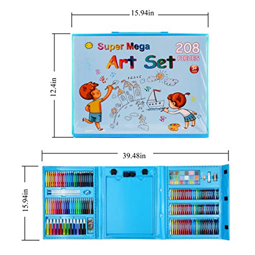 208 Piece Art Set, Artist Sketching Drawing & Painting Set with Case Art Kit for Kids Teens and Adults (Packaging May Vary)
