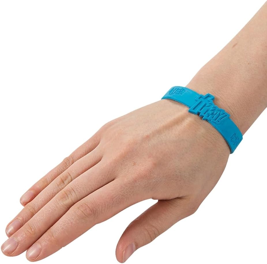 Fun Express Fantastic Multicolor Faith Rubber Bracelets - 7.25" (24 Pack) - Unique Accessory for Sunday School and VBS Events