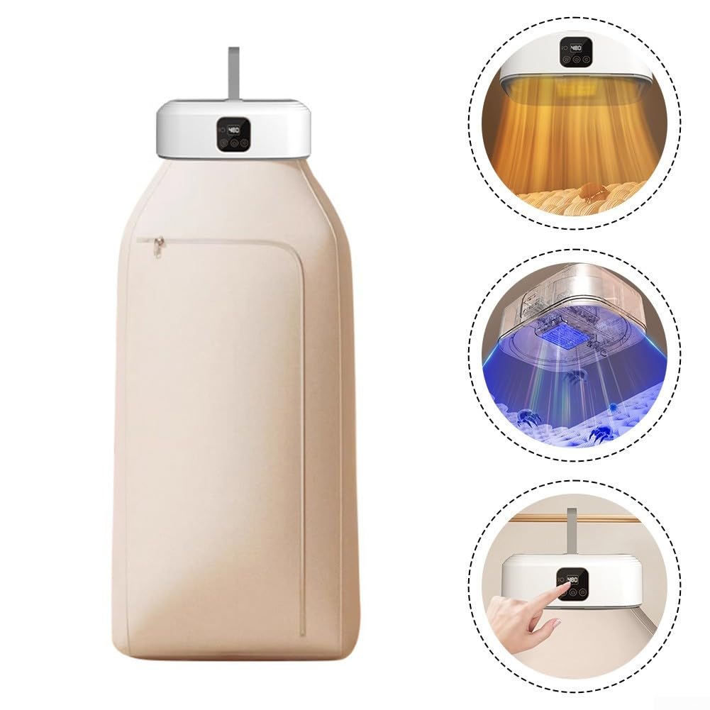 HpLive Mini secadora, secadora portátil de 600 W con temporizador de 1-8H, control de tiempo inteligente, mando a distancia plegable para el hogar, secadora pequeña