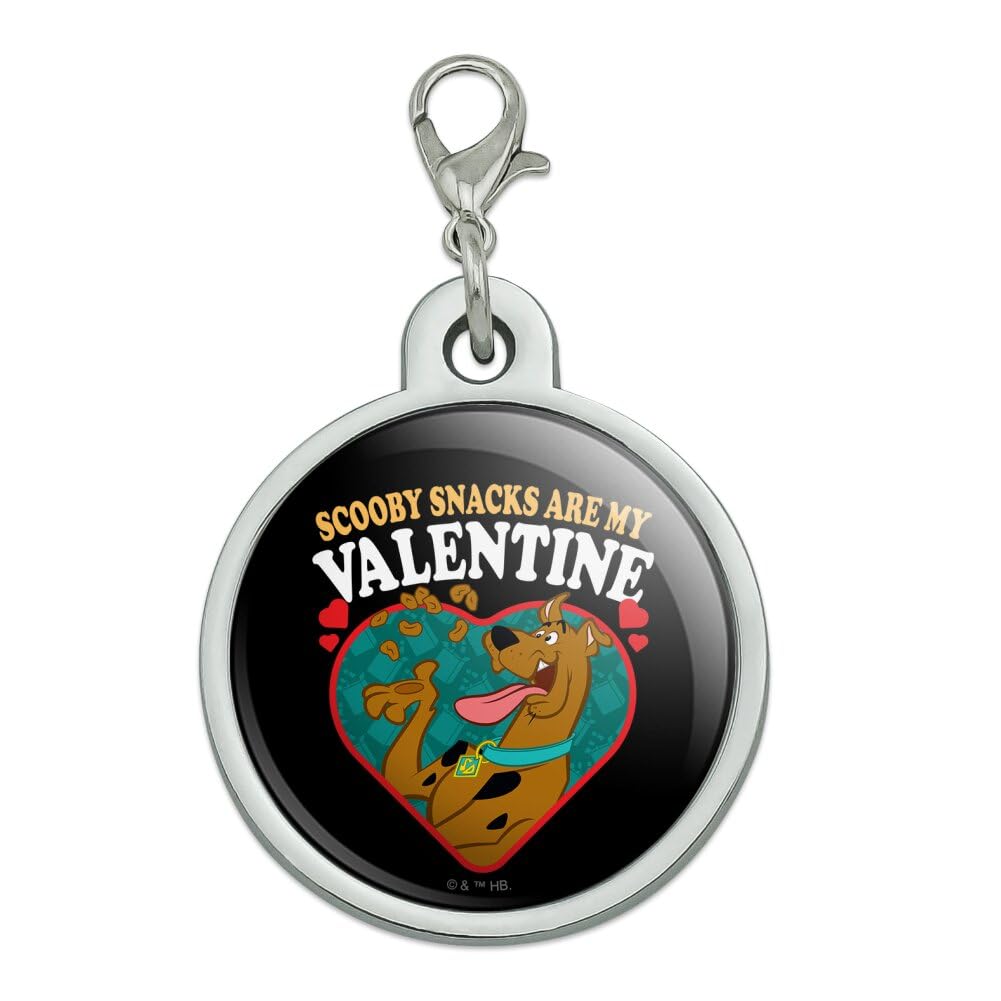 Scooby Doo Scooby Snacks are My Valentine Chrome Plated Metal Pet Dog Cat ID Tag - Large