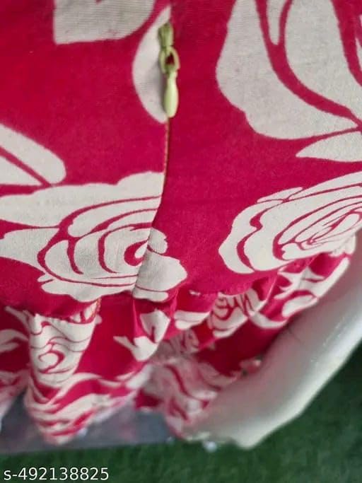 Image of Women's Rayon A-Line Midi Dress, Floral Print, Short Sleeves, Round Neck, Tiered Design