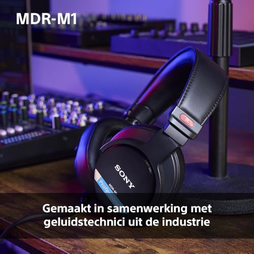 Sony MDR-M1 - Gesloten Studio Koptelefoon - Bedraad, Ultra-Wideband Weergave (5Hz-80kHz), Ideaal voor Studio Opname; Mixing, Lichtgewicht Ontwerp (216g), Inclusief 2 Afneembare Kabels, Zwart - Afbeelding 6
