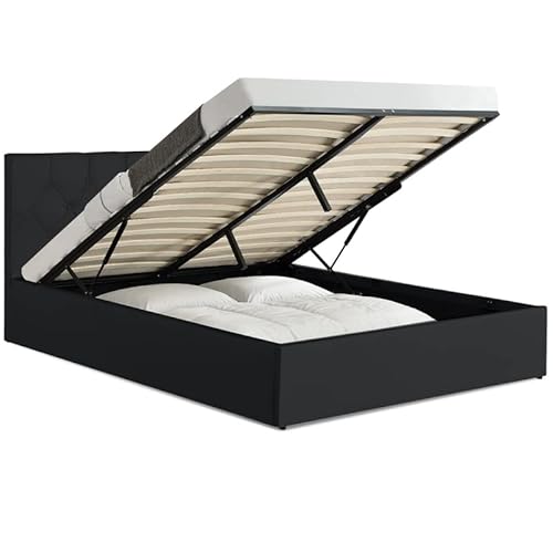 IDMarket Lit Coffre Double Austin avec tête de lit 160 x 200 cm