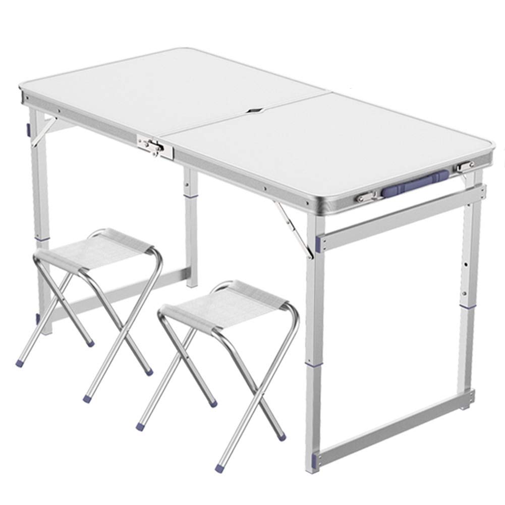 Picnic table Folding Table Foldable Desk Aluminum Alloy Collapsible Firm Solid Load Bearing Home Office Outdoor Party,3 Colors, 2 Styles (Color : Gray#D, Size : 120X60X70CM)