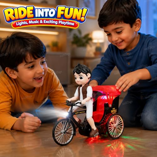 Image of Zest 4 Toyz Musical Tricycle Toy for Kids with Colorful Lights & Sound Toy | Stunt Tricycle with Rotating Foot Pedals | Musical Toys for Boys & Girls