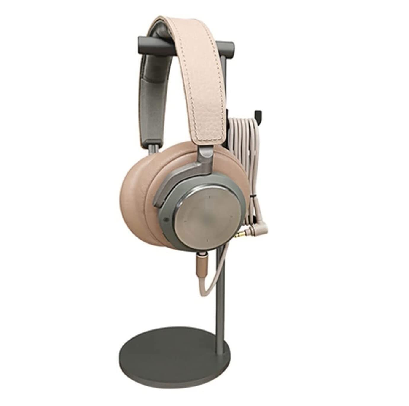 MRKU Support pour Casque Audio, Crochet de Fixation, Support de Bureau en métal avec Enrouleur de câble, Compatible avec Tous Les écouteurs.