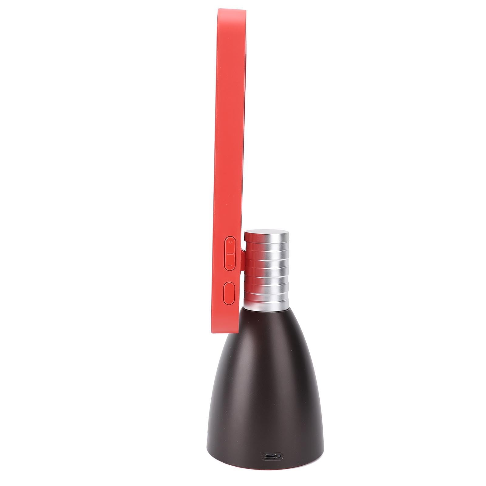Specchio di cortesia da scrivania a LED compatto con ampia area di illuminazione per gli amanti del trucco (rosso nero)
