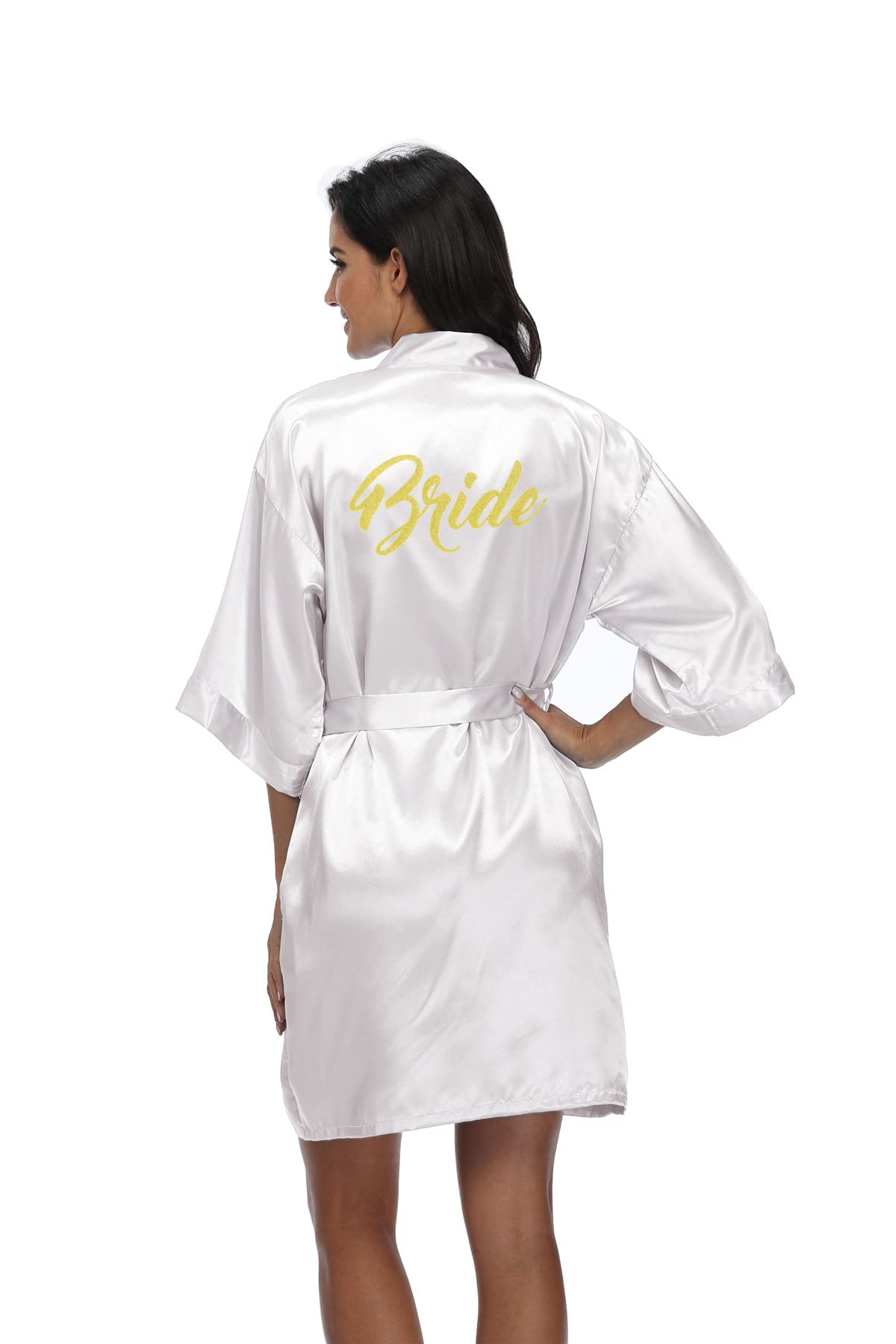 MissNinaBride Robes Bridesmaid Robes Soft Bridal Robes for Wedding Robes Silk Sleepwear One Size