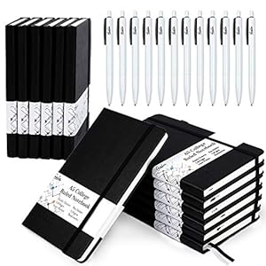 12 Pack Notebooks Journals Bulk with 12 Black Pens, Feela A5 Hardcover Notebook Classic Ruled Journal Set with Pen…