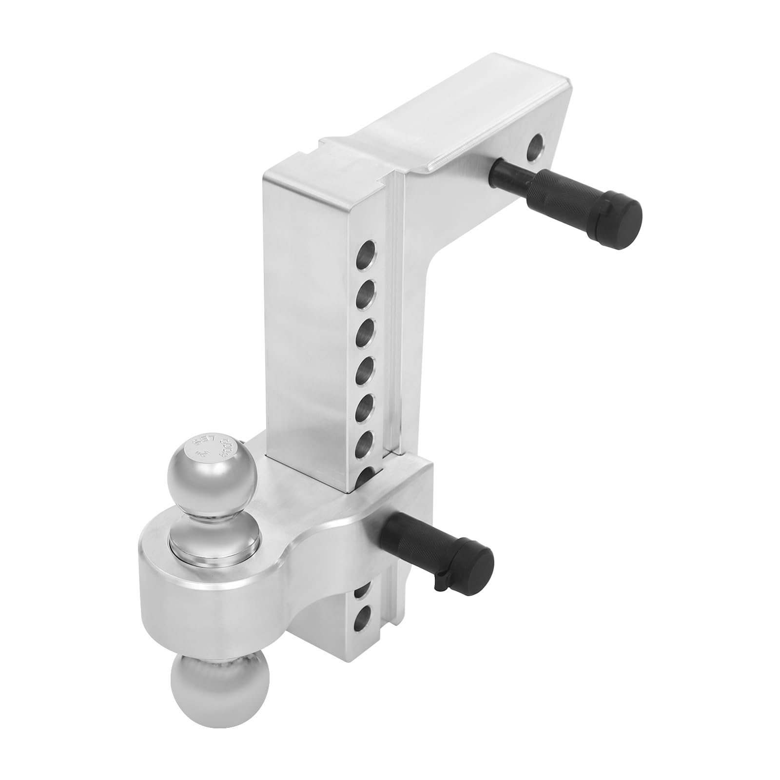 Adjustable Trailer Hitch, Heavy Duty Aluminum Tow Hitches with 10-Inch Drop/Rise with 2Locks, Locking Hitch Pins Fits 2.5-Inch Receiver for Heavy Duty Truck