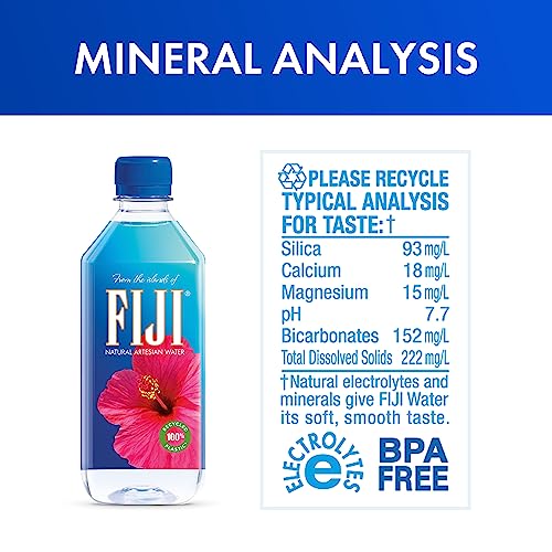 FIJI Natural Artesian Bottled Water 500 mL / 16.9 Fl Ounce (Pack of 6) - 100% Recycled Plastic - Image 4