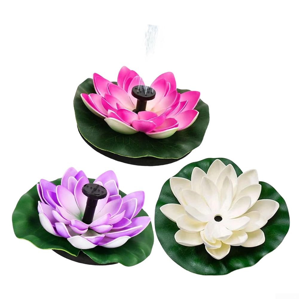 Lotus Solar Fountain, Floating Solar Water Fountain Pump for Bird Bath, 3.5W Solar Powered Fountain with 7 Nozzles & Anti-Drift Design, for Pond, Pool, Patio Decoration(1)