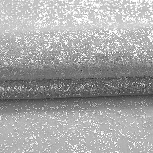 Silver Grey Sparkle Curtains 63 Inches Length, Metallic Silver Glitter Sheer Sparkle Curtains For Bedroom, Privacy Window Sheer Curtain Panels, 52 X 63 Inch, 2 Panels #TOP6